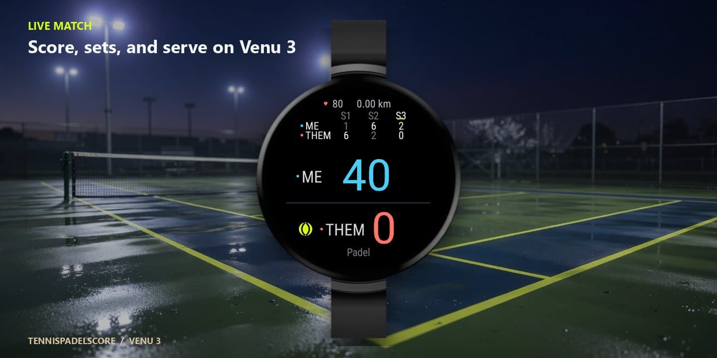 TennisPadelScore on Garmin