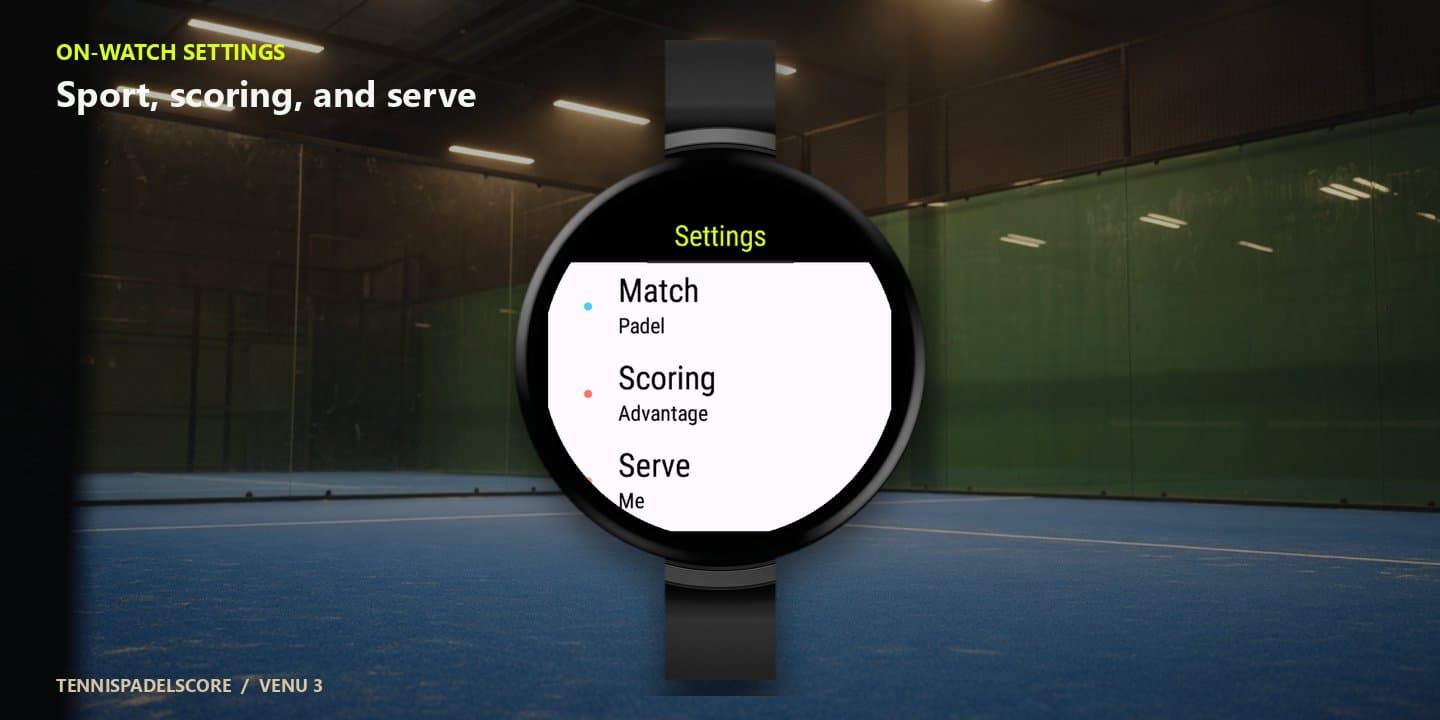 TennisPadelScore on Garmin